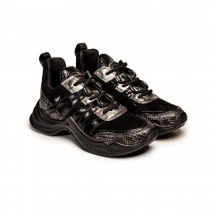 Женские кроссовки (CAVI 1630211), черные Buffalo shoes. Цвет: черный