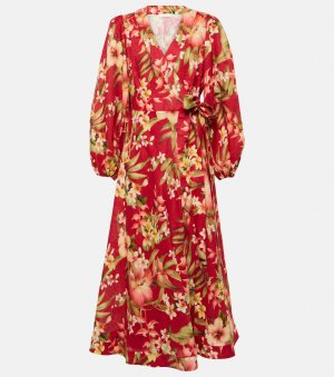 Льняное платье lexi с цветочным принтом , мультиколор Zimmermann