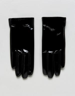Виниловые перчатки Weekday. Цвет: черный
