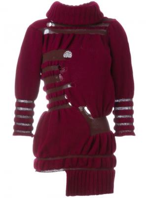 Асимметричный свитер с отворотной горловиной Helen Lawrence. Цвет: красный