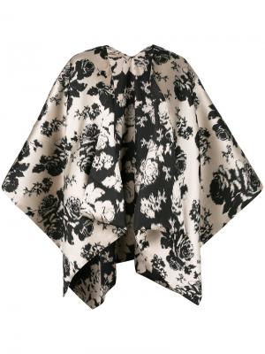Укороченное кимоно с цветочным принтом Ermanno Gallamini. Цвет: чёрный