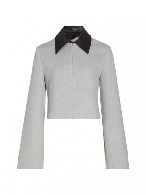 Укороченная куртка из смесовой шерсти с начесом , серый Proenza Schouler