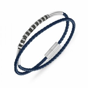 Плетеный браслет HOLZ, 1 шт., размер 21 см, L, синий Cerruti 1881. Цвет: синий