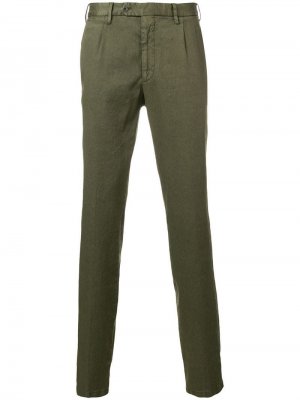 Классические брюки чинос Lardini. Цвет: зеленый