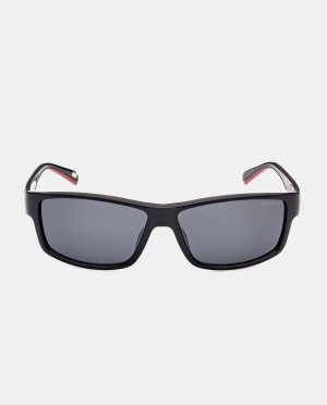 Черные прямоугольные солнцезащитные очки с поляризационными линзами , черный Skechers