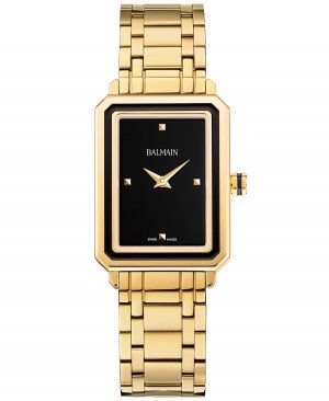 Женские швейцарские часы Eirini с золотым PVD-браслетом из нержавеющей стали, 25x33 мм, желтый Balmain
