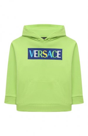 Хлопковое худи Versace. Цвет: зелёный