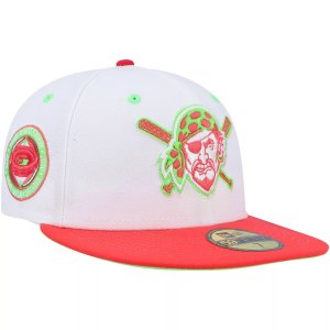 Мужская шляпа New Era белая/коралловая Pittsburgh Pirates Three Rivers Stadium 30th Anniversary Strawberry Lolli 59FIFTY