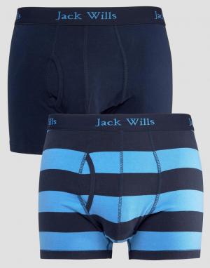 Комплект из 2 боксеров-брифов (темно-синий/синий) Jack Wills. Цвет: мульти