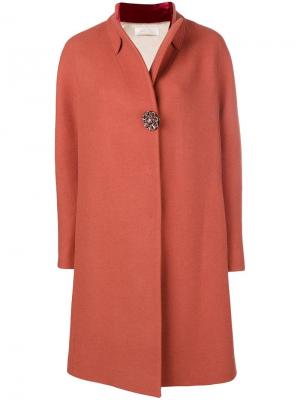 Однобортное пальто Mantu. Цвет: розовый