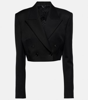 Двубортный укороченный шерстяной пиджак , черный Magda Butrym