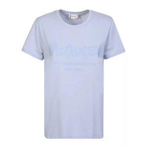 Футболка light blue cotton t-shirt Alexander Mcqueen, мультиколор McQueen