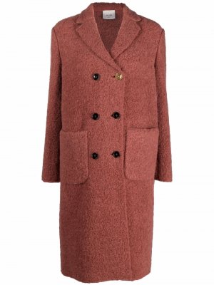 Двубортное пальто Alysi. Цвет: розовый