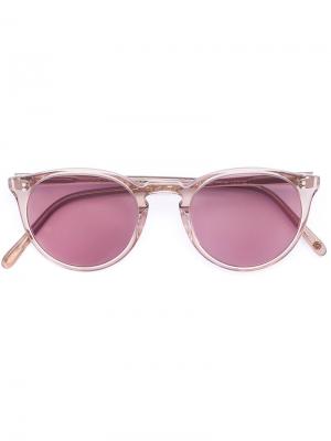 Солнцезащитные очки в круглой оправе The Row. Цвет: розовый и фиолетовый