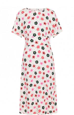 Приталенное платье-миди из вискозы с принтом Paul&Joe. Цвет: разноцветный