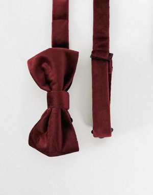 Однотонный бархатный галстук-бабочка ярко-красного цвета -Красный Gianni Feraud