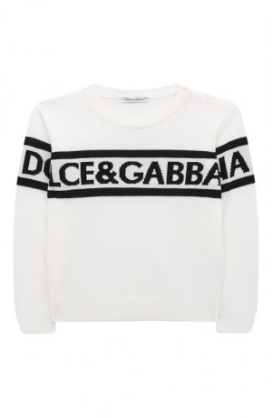 Шерстяной пуловер Dolce & Gabbana. Цвет: белый
