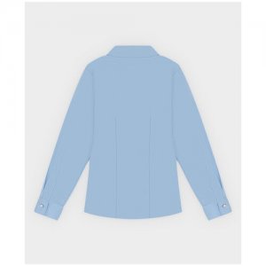 Блузка классическая с бантом голубая для девочек, модель 222BBGS22041800, размер 128 Button Blue. Цвет: голубой