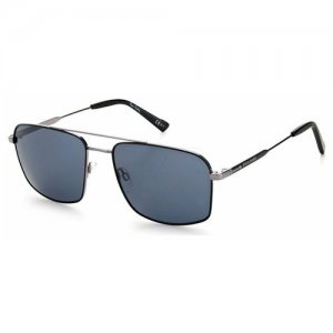 Солнцезащитные очки , прямоугольные, оправа: металл, поляризационные, с защитой от УФ, для мужчин, серый Pierre Cardin