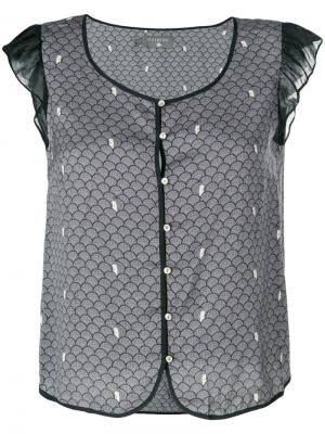 Блузка с вышивкой Cotélac. Цвет: серый