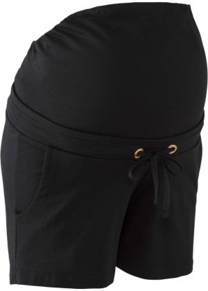 Удобные шорты для беременных на резинке из хлопка , черный Bpc Bonprix Collection