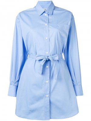 Платье-рубашка с поясом Maison Kitsuné. Цвет: синий