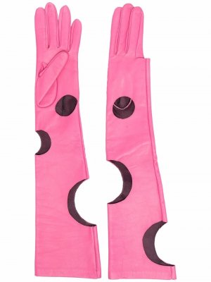 Длинные перчатки с вырезами Manokhi. Цвет: розовый