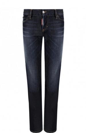 Укороченные джинсы прямого кроя с потертостями Dsquared2. Цвет: темно-синий