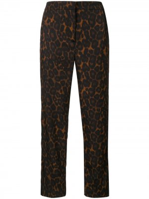 Укороченные брюки Gianna с леопардовым принтом Erdem. Цвет: коричневый