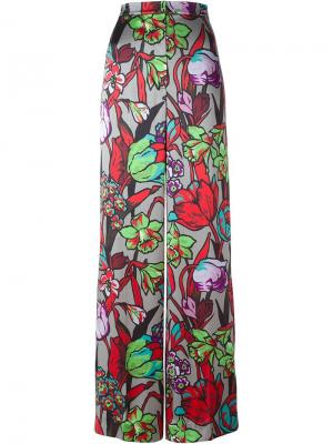 Широкие брюки с цветочным принтом Duro Olowu. Цвет: красный