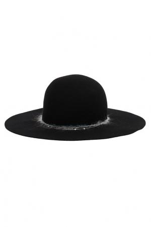 Черная шляпа из шерсти Bonpoint. Цвет: черный