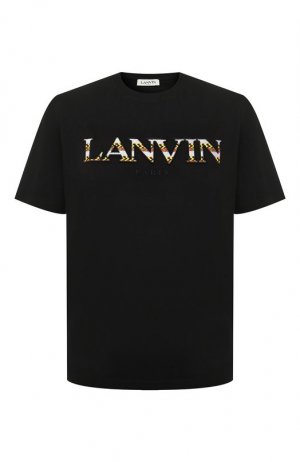 Хлопковая футболка Lanvin. Цвет: чёрный
