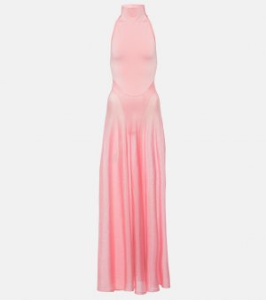 Платье макси с воротником-водолазкой , розовый Alaïa
