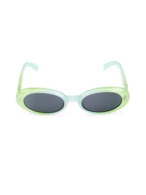 Овальные солнцезащитные очки Work It 53MM , лайм Le Specs