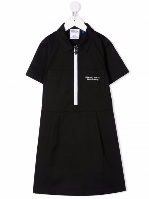 Cross logo-print zip-placket dress Marcelo Burlon County Of Milan Kids. Цвет: черный
