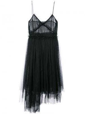 Вечернее платье из тюля MSGM. Цвет: черный