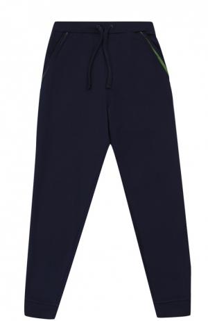 Спортивные брюки с логотипом бренда Dirk Bikkembergs. Цвет: темно-синий