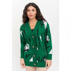 Пиджак , размер 46/48, зеленый, черный Текстильная Мануфактура. Цвет: черный/зеленый/белый