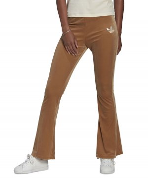 Женские велюровые расклешенные брюки 70-х годов adidas
