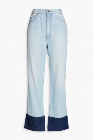 Двухцветные зауженные джинсы с высокой посадкой , легкий деним Sandro