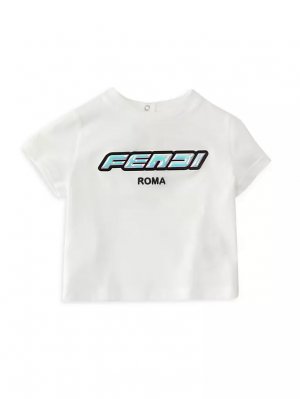 Хлопковая футболка FF для маленьких девочек , белый Fendi