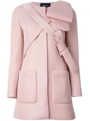 Пальто с неопреновой аппликацией Simone Rocha. Цвет: розовый и фиолетовый
