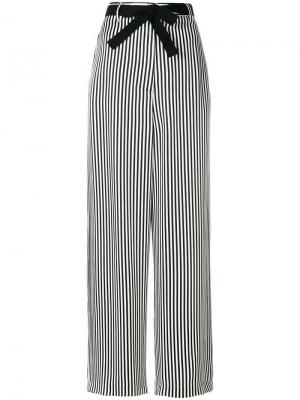 Широкие полосатые брюки с завязками Hache. Цвет: чёрный