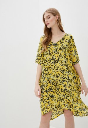 Платье пляжное Diane von Furstenberg DVF X ONIA HANNA CAFTAN. Цвет: желтый