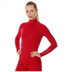 Термобелье женское футболка с длинным рукавом шерсть мериноса WOOL MERINO 78% малина S Brubeck. Цвет: красный