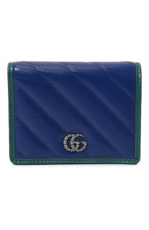 Кожаное портмоне GG Marmont Gucci. Цвет: синий