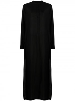 Платье-рубашка с разрезом сбоку Nili Lotan. Цвет: черный