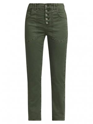 Прямые джинсы-карго Araya с высокой посадкой , цвет army green Veronica Beard