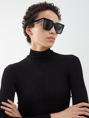 Массивные квадратные солнцезащитные очки из ацетата , черный Celine Eyewear