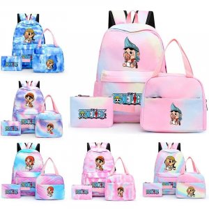 3 шт./компл., цельный рюкзак в стиле аниме для девочек, комплект школьных рюкзаков Kawaii, школьный мальчиков, детские сумки обеда, пенал Bandai